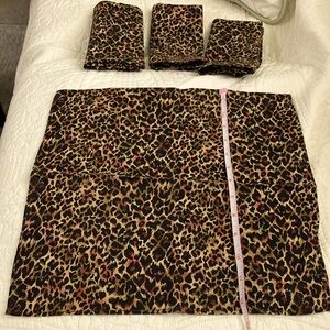 4 hand crafted animal print linens - 12”x12” approximately- Cotton fabric